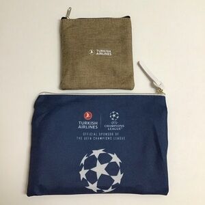 Manchester City Champions League Turkish Airlines Flight Amenity Bags Only EMPTY